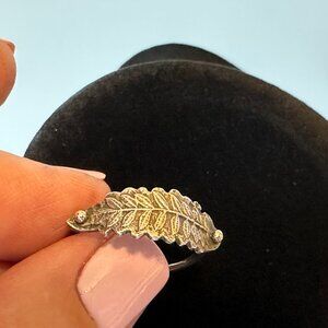 Ashley Weber handmade Sterling Silver leaf ring OOAK